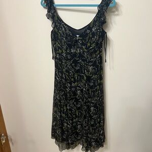 Nine West Black and Gray Tiered Cocktail Dress